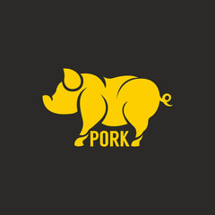 pig logo template vector design