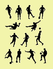 Soccer football player silhouettes, art vector design