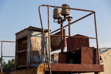 Fototapeta premium Old rusty forsaken barges