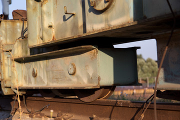 Old rusty forsaken barges