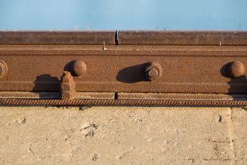 Old rusty forsaken barges