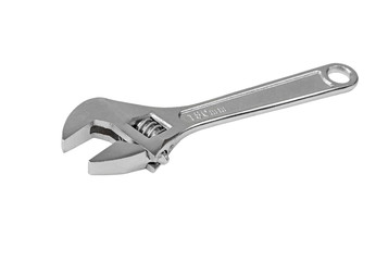 New steel wrench, isolated on white background