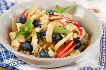 Healthy breakfast quinoa with fresh berries,