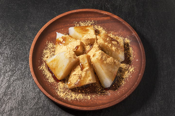 葛餅　 Dessert of kudzu starch cake Japan