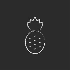 Pineapple icon drawn in chalk.