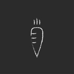 Carrot icon drawn in chalk.