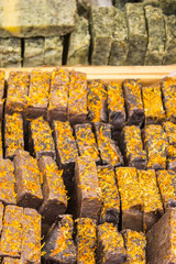 Handmade cinnamon soap on stall