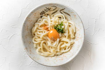 釜玉うどん　egg udon Japanese foods 