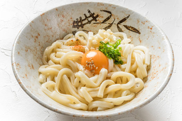 釜玉うどん　egg udon Japanese foods 