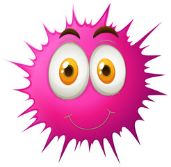 Pink splash with face