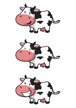 Happy Cow Cartoon Vector Illustration