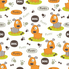 Plakat Seamless pattern with dogs
