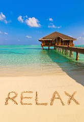Word Relax on beach