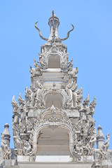 Thai temple roof detail in Thailand. public domain or treasure of Buddhism. no copyright, no name of artist appear.