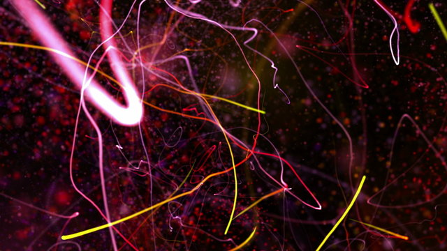 Total Chaos 002: Chaotic ribbons of light squiggle and streak (Video Loop).