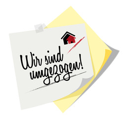 Post it | Notizzettel | Wir sind umgezogen!
