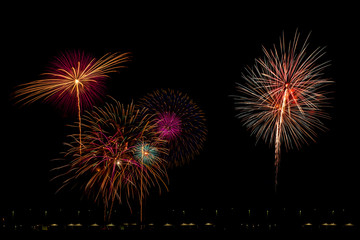 Multi-colored firework show