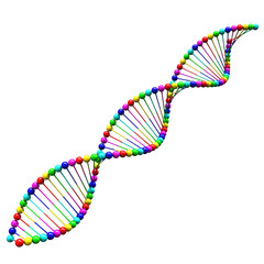 Colorful DNA illustration, 3d
