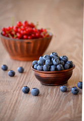 blueberries and red currants