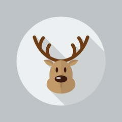 Christmas Reindeer Flat Icon