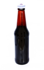 Black bottle isolated on white background.