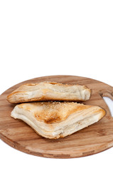 Two puff pastry with cheese