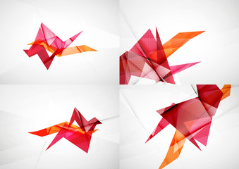 Set of angle and straight lines design abstract backgrounds