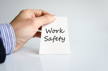 Work safety text concept