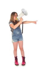 Mädchen mit Megaphone