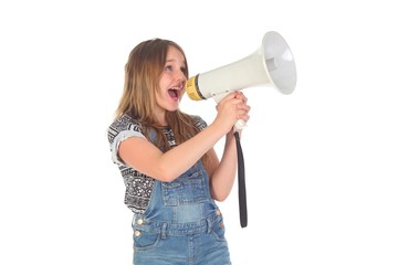 Mädchen mit Megaphone