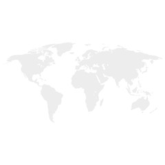 Map of the earth in gray on a white background