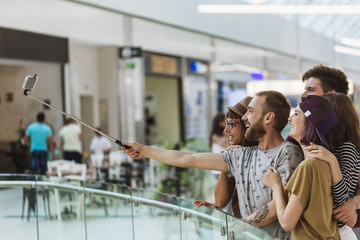 Hipsters In Shopping Mall Taking Selfie