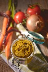 vegan salad with berries and nuts