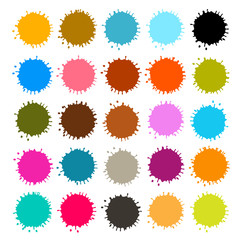 Stains, Blots, Splashes Set Isolated on White - Vector