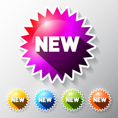 New Labels Set. Colorful Vector Stickers - Paper Tags.