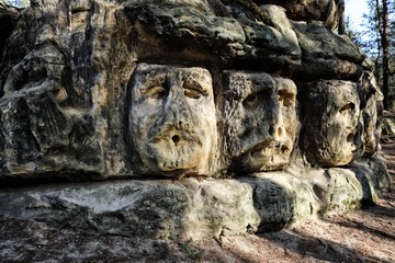 Old statues in the rock