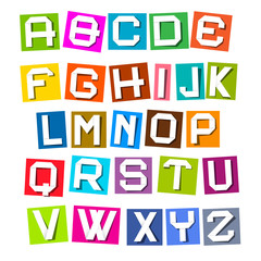 Vector Alphabet - Colorful Paper Sheets