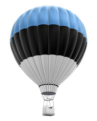 Naklejka premium Hot Air Balloon with Estonian Flag (clipping path included)