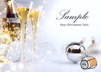 art Christmas or New Year's party invite