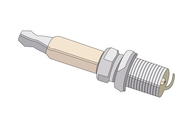 Vector drawing of a spark plug