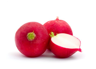 Small garden radish isolated on white background cutout
