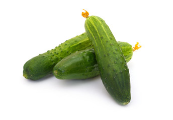 fresh cucumbers isolated on white