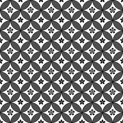 Black and white vector intricate pattern of flowers