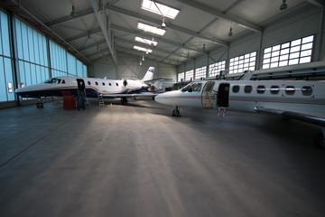 Business jets under the roof