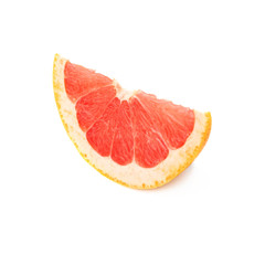 Naklejka na ściany i meble Slice section of grapefruit isolated over the white background