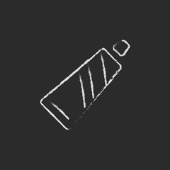 Tube of toothpaste icon drawn in chalk.