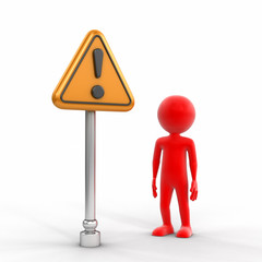 Man and Exclamation Point (clipping path included)