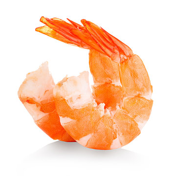 Tiger shrimps. Prawns isolated on a white background. Seafood