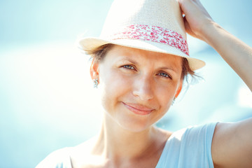 Cute girl on the waterfront