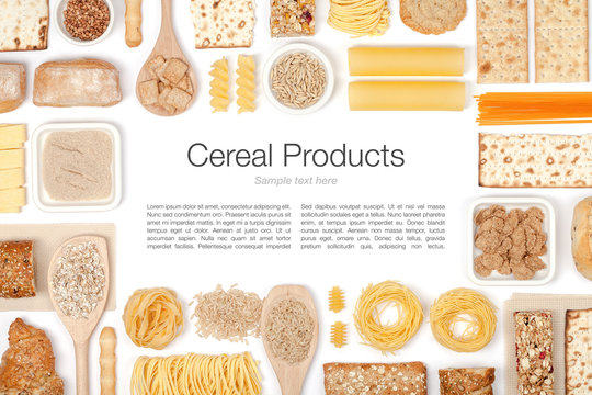 cereals on white background